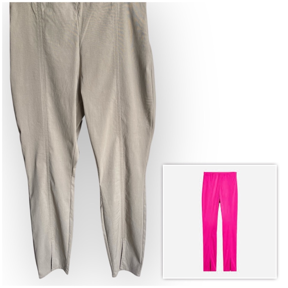 H&M High Waist Slim Fit Trousers Light Gray - 10